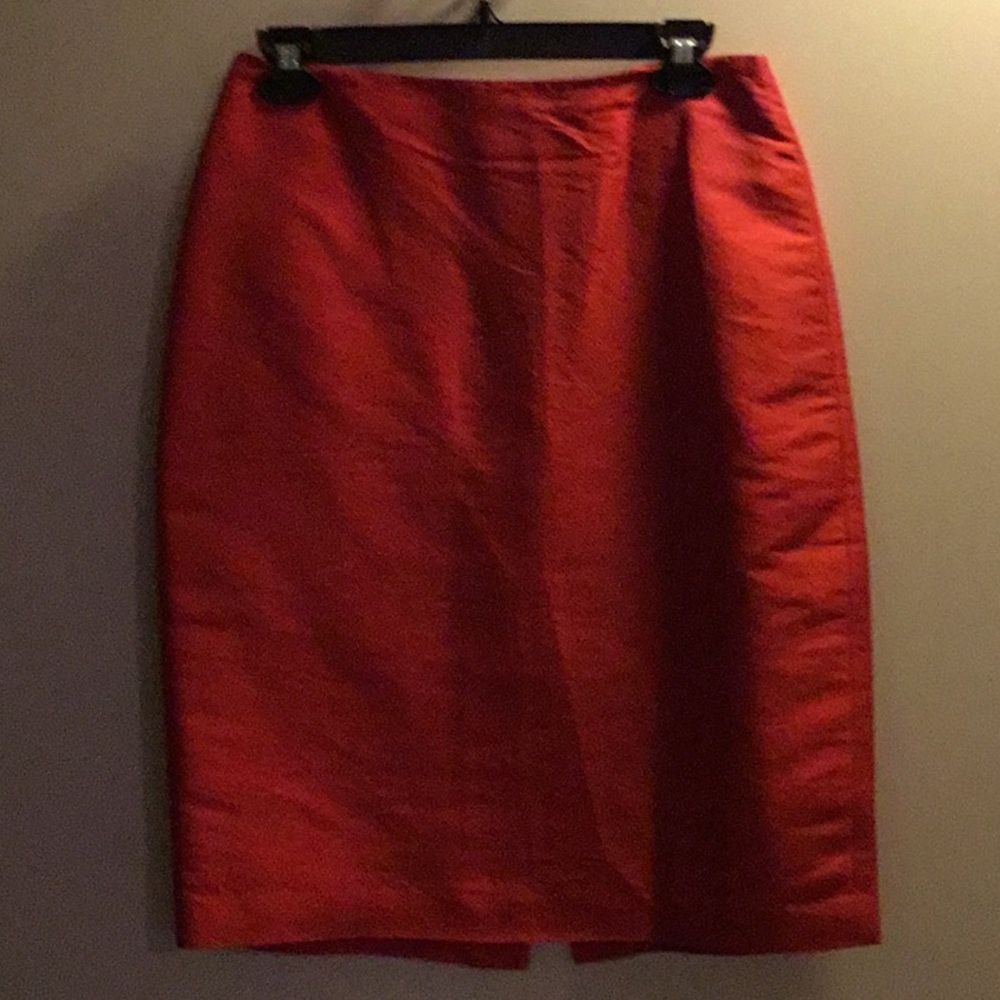 Ellen Tracey Red Silk Skirt